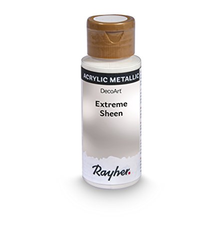 Rayher Hobby Extreme Sheen Metallic-Farbe, silber irisierend Flasche 59 ml, Acrylfarbe metallic, patentierte Rezeptur, 35014608