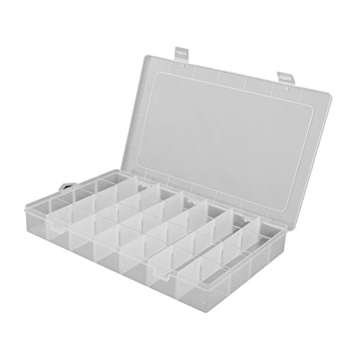 VORCOOL Sortierbox Sortierkasten Transparent Schmuckschatullen Perlenbox Schmucktablett mit 28 Fächern