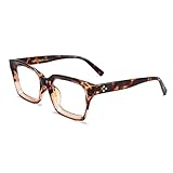 FEISEDY Klassische Brille Rechteckig Klare Linsen Dicker Brillenfassung für Damen Herren B2461