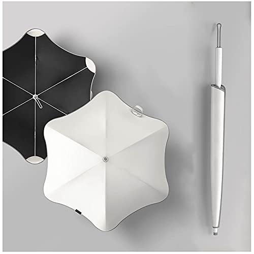 XIAOQIAO Süße Damen Anti UV-Regenschirm-Mode-einfache Art-Langgriff-Sonnenschirme für Elegante Frauen 6k starker Fiberglas-Sieg (Color : White)