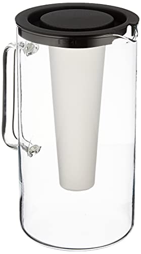 Bohemia Cristal 093 006 057 SIMAX Krug ca. 2,5 ltr. aus hitzebeständigem Borosilikatglas mit Eiswürfeleinsatz aus Kunststoff und Kunststoffdeckel schwarz