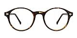 TIJN Klassische Runde Nerd Brille Optik Computerbrille Blaulichtfilter Brille Ohne Stärke Brillenfassung für Damen Herren