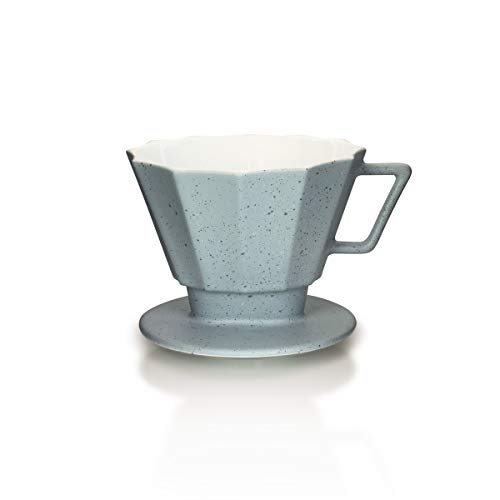 Mahlwerck Porzellan Kaffeefilter, wiederverwendbarer Dauerfilter, für Filtertüten 1x4, Größe 4, Beton-Design