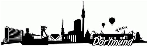Samunshi® Dortmund Skyline Aufkleber Sticker Autoaufkleber City Gedruckt (50x15,7cm schwarz)