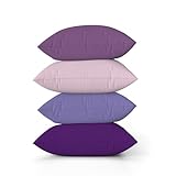 ggaimwf Einfarbig Leinenkissenbezüge für Sofa Lila Gradient Kissen für das Bett Lavender Manor Farbe Handgefertigt Quadrat Kissenhüllen mit unsichtbarem Reißverschluss, 50x50cm, 4er-Set