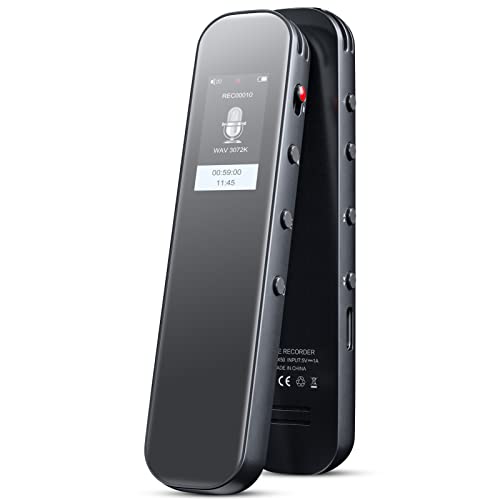 joliker 32 GB Digitaler Voice Recorder, 3072 Kbps Professionelles Sound-Diktiergerät mit MP3-Player, Tragbares Stereo-HD-Audioaufnahmegerät, Sprachaktivierter Recorder mit Wiedergabe, ITXN50