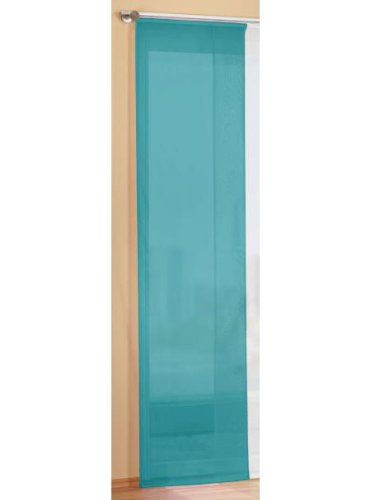 Gardinenbox Preisgünstiger Flächenvorhang Schiebegardine, transparent, unifarben, mit Zubehör, 245x60, Türkis, 85589