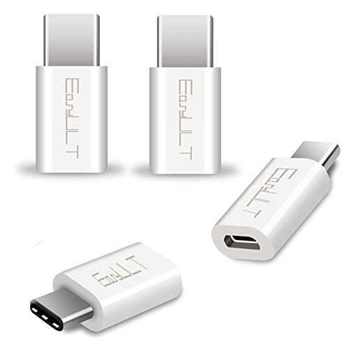 EasyULT USB-C Adapter [4 Stücke], USB C auf Micro USB Adapter mit für Samsung Galaxy S8/S8+/A5(2017),Huawei P9/P10/Nova,Nexus 5X/6P, OnePlus 2/3/3T, LG G5/G6/V20 und andere Type C Geräte (Weiß)