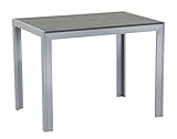 Aluminium Gartentisch Soul 120x70 Silber mit Nonwood Tischplatte, absolut wetterfest