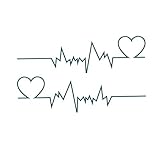 EROSPA® Tattoo-Bogen temporär / Sticker - EKG Herz-Frequenz - Wasserfest