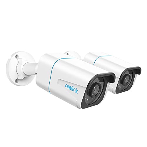 Reolink 2 Stück 4K Smarte PoE IP Kamera Outdoor mit Personen-/Autoerkennung, 8MP Überwachungskamera Aussen mit Micro SD Kartensteckplatz, 30m IR Nachtsicht, IP66, Zeitraffer, Fernzugriff, RLC-810A