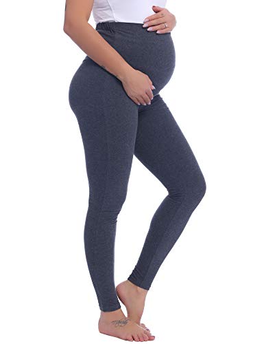 Lang Schlafanzug/Pyjama/Yoga Leggings für Schwangere Umstands Schwangerschaft Hose Bequeme Leichten(Dunkelgrau,XL)
