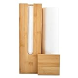 USENG Bambus Toilettenpapierhalter für 4 Rollen mit Deckel,Toilettenpapier Aufbewahrung Holz Klopapierhalter Stehend Klorollenhalter WC Papier Ersatzrollenhalter,Toilettenschrank für Kleinen Raum