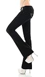 Trendstylez Damen Slim Fit Stretch Middle Waist Bootcut Schlag Jeans schwarz WT370 Größe 42