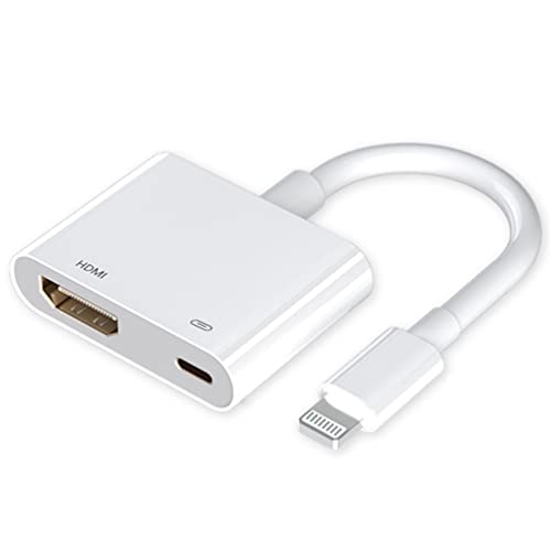 Apple Lightning Digital AV Adapter,1080P Lightning to HDMI Video & Audio Sync Bildschirm HDMI Connector Kompatibel mit iPhone 13/13 Pro/12/11/XS/XR/X/8/7,Pad to TV/HDTV/Monitor,Unterstützt alle iOS