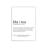 Mama Definition Poster: a4 / 30x40cm - Wahlweise mit Personalisierung (Name & Synonyme) - mattes Fotopapier 210 g/m² - Personalisiertes Muttertagsgeschenk - ohne Bilderrahmen