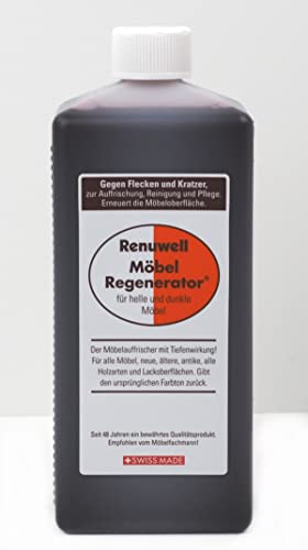 Renuwell Möbel Regenerator® Pflege Politur für helle/dunkle Möbel, 1 L
