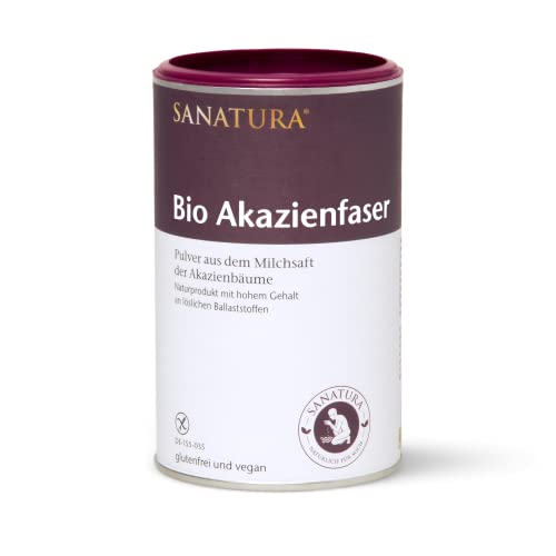 Sanatura Akazienfaser Pulver Bio – 180 g – wertvoller Ballaststofflieferant aus Akazienfasern - lösliche Ballaststoffe - vegan, glutenfrei und fructosefrei – gut verträglich
