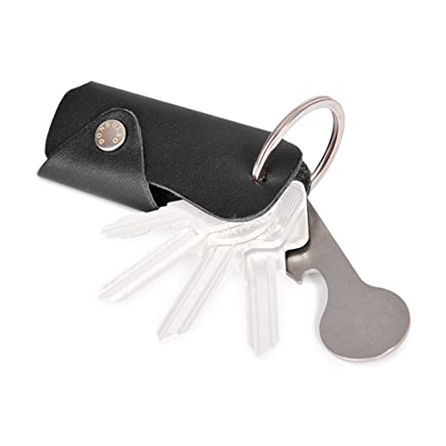 DONBOLSO® Colt BusinessLine I Schlüsseletui mit Einkaufswagenlöser I Leder Etui für 1-6 Schlüssel Schlüsselring I Nappa Schwarz