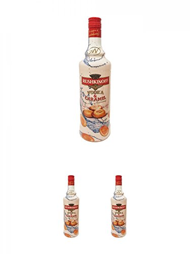 Rushkinoff Vodka & Caramel 0,7 Liter + Rushkinoff Vodka & Caramel 0,7 Liter + Rushkinoff Vodka & Caramel 0,7 Liter