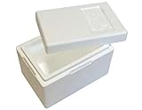 Thermobox, Styroporbox für Essen, Getränke & temperaturempfindliche Ware, Isolierbox aus Styropor mit Deckel, Maße: 27 x 16,5 x 16,5 cm, Wandstärke: 3 cm, Volumen: 7,3 L