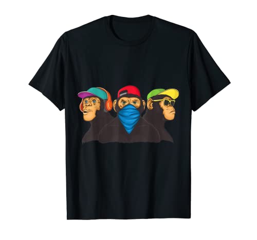 3 Affen Graffiti Design - nichts hören, sehen, sagen T-Shirt
