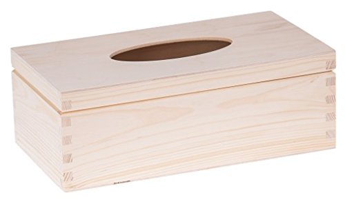 Taschentuchbox Kosmetiktücher Box - Taschentuchspender Tissue Box Kosmetiktuchspender aus Holz Holzkasten zum Bemalen Decoupage