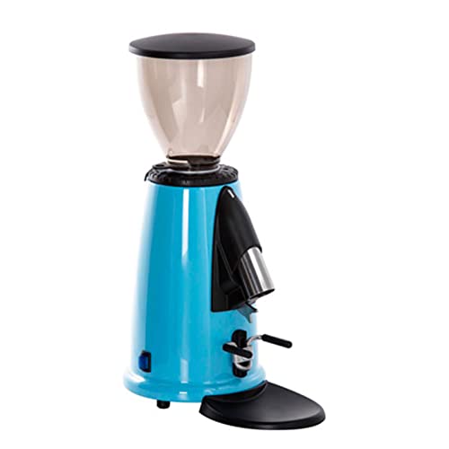 Macap Kaffeemühle M2M Blau, Espressomühle mit 50mm Scheibenmahlwerk, manuelle Espresso Mühle mit stufenloser Mahlgradeinstellung, Direktmahler mit höhenverstellbarer Siebträgerauflage