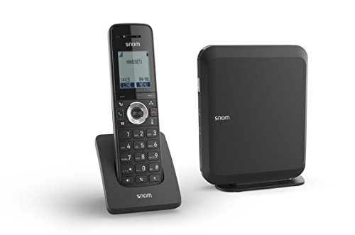 Snom M215 Singlecell IP-DECT-Paket, Schnurlos Set, DECT IP telefon + Basisstation (M15 Mobilteil, M200 Basisstation, Bis zu 6 Mobilteile, Bis zu 4 gleichzeitige Anrufe, PoE-Betrieb), Schwarz, 00004365