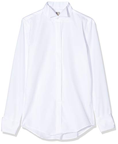 Jacques Britt Herren Gala-Venezia VL UMA (9 Smokinghemd, Weiß (Uni Weiß 1), Small (Herstellergröße: 37/S)
