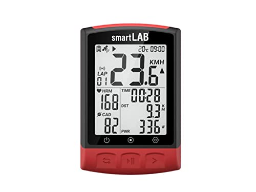 smartLAB bike2 smarte GPS-Fahrradcomputer mit ANT+ & Bluetooth für Radsport | 2,3 Zoll entspiegelte LCD Display | Fahrradtacho mit Kilometerzähler