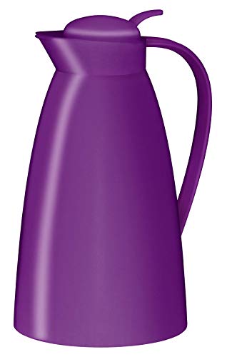 alfi Eco, Thermoskanne Kunststoff violett 1l, mit alfiDur Glaseinsatz, 0825.239.100, Isolierkanne hält 12 Stunden heiß, ideal als Kaffeekanne oder Teekanne, Kanne für 8 Tassen