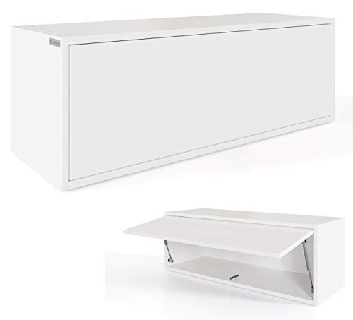 PLATAN ROOM Hängeschrank Schrank 100 x 35 x 35 cm Küchen-Klapphängeschrank für Bad, Flur, Wohnzimmer Wandschrank (Weiß)