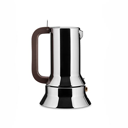 Alessi Espressomaschine 3.Tassen für Induktion Edelstahl, silber, 7 x 11.5 x 14 cm, 9090/3