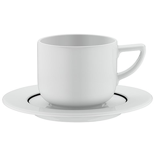 WMF Tee-/ Kaffeetasse mit Untertasse Michalsky Tableware dekoriert Porzellan Made in Germany spülmaschinengeeignet