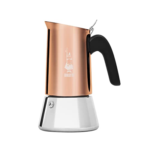 Bialetti New Venus Kaffeemaschine 4 Tassen, Anti-Brand-Griff, nicht für Induktion geeignet, 4 Tassen (170 ml), Edelstahl, Bronze