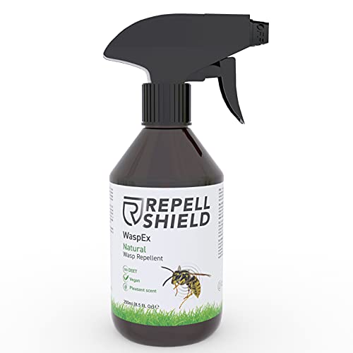 RepellShield Veganes Wespenspray - 250ml - Insektenspray als Wespenabwehr auch für Hornissen, Schonende Wespen Abwehr zum friedlichen Wespen vertreiben, Alternative zu Wespenfallen und Wespenschaum