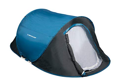 Dunlop 1 Persone Pop-up-Zelte, Kuppelzeltet Camping Outdoor Zelt, blau/grau, 220x120x90