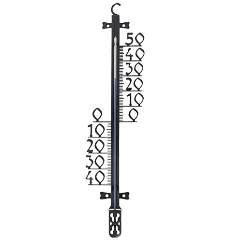 Lantelme Gartenthermometer 47cm analog Kunststoff Thermometer außen groß xxl Wandthermometer Innenthermometer