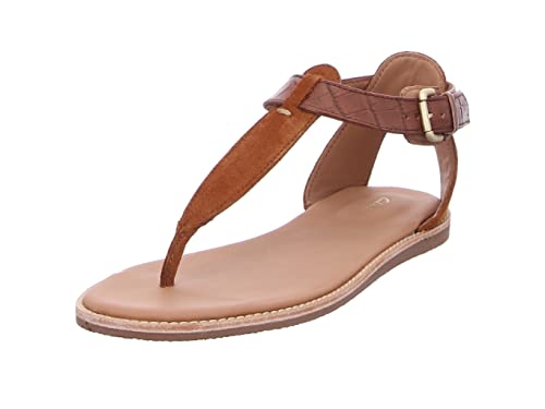Clarks Damen Karsea Post Sandale, Tan Leather, 41 EU