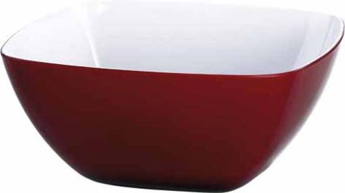 Emsa 504630 Eckige Schale für Desserts, Kunststoff, 4.6 Liter, 26.5 x 26.5 x 12 cm, Rot, Vienna