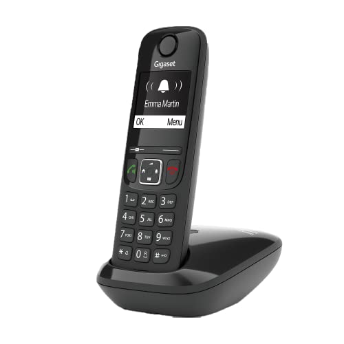 Gigaset AS690 - Schnurloses Telefon - großes, kontrastreiches Display - brillante Audioqualität - einstellbare Klangprofile - Freisprechfunktion - Anrufschutz, schwarz