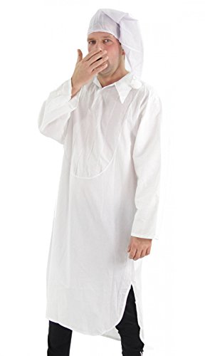 Foxxeo Kostüm Nachthemd mit Schlafmütze - Schlafkostüm Karneval Fasching Größe XXXL