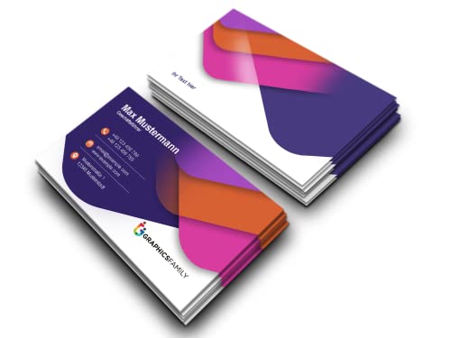 Premium Visitenkarten personalisiert (85x55mm), Premium Papier, hochwertiger Druck, hohe Qualität, selbst gestalten für Business, Unternehmen, Startup & privat (Modern Pink)
