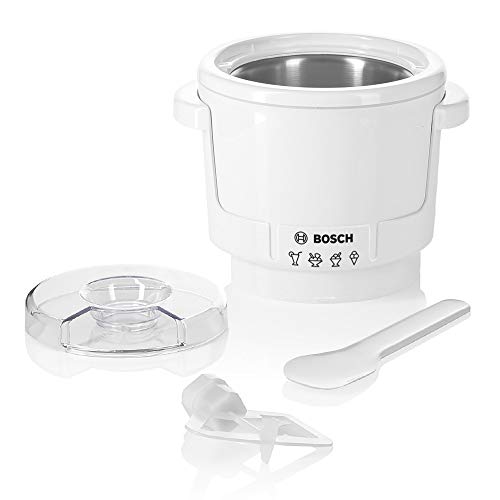 Bosch Eisbereiter MUZ5EB2, 550ml, selbstgemachtes Eis, Sorbet und Frozen Yoghurt, weiß, passend für Bosch MUM5 Küchenmaschinen