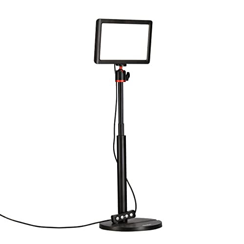 Rollei Lumis Key-Light, LED Videolicht inkl. Tischstativ mit Fernbedienung am Kabel zum Ausleuchten von Video-Streams und Konferenzen 28555 schwarz