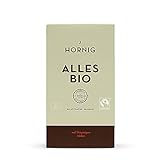 J. Hornig Kaffee gemahlen Bio & Fair Trade, Alles Bio, 500g, langsam und schonend geröstet, perfekt für Filterkaffee, Frenchpress und Mokkakanne