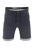 riverso Herren Jeans Shorts RIVPaul Kurze Hose Sommer Bermuda Stretch Denim Short Sweathose Baumwolle Schwarz w30 - w42, Größe:W 32, Farbe:Black Denim (B22)