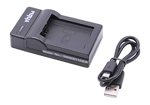 vhbw USB Ladegerät kompatibel mit Sony Alpha 3000, 5000, 5100, 6000, 6300, 6500, 7, 7 II, 7R Kamera Camcorder-Akku - Ladeschale, Ladekontrollanzeige