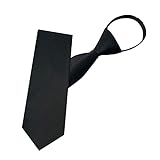 Keyoung Krawatte Schwarz Herren Krawatten,Vorgebundene verstellbare Krawatten mit Reißverschluss,Schwarze Krawatte Herren elegante Hochzeitskrawatten für Büro oder Feiertagsveranstaltungen